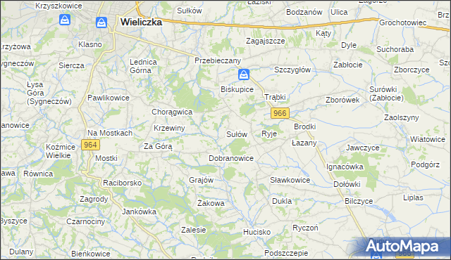 mapa Sułów gmina Biskupice, Sułów gmina Biskupice na mapie Targeo