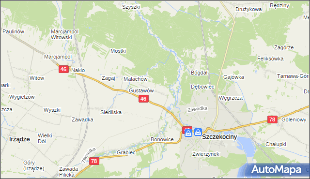 mapa Tęgobórz, Tęgobórz na mapie Targeo