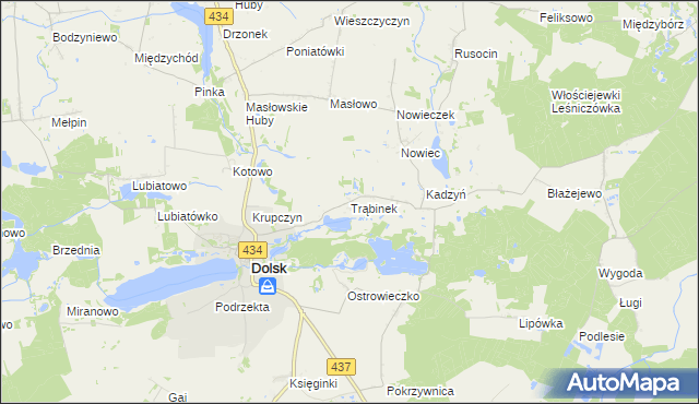 mapa Trąbinek, Trąbinek na mapie Targeo