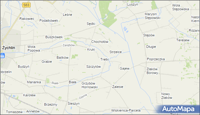 mapa Tretki, Tretki na mapie Targeo