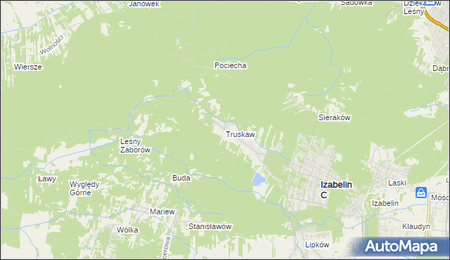 mapa Truskaw, Truskaw na mapie Targeo