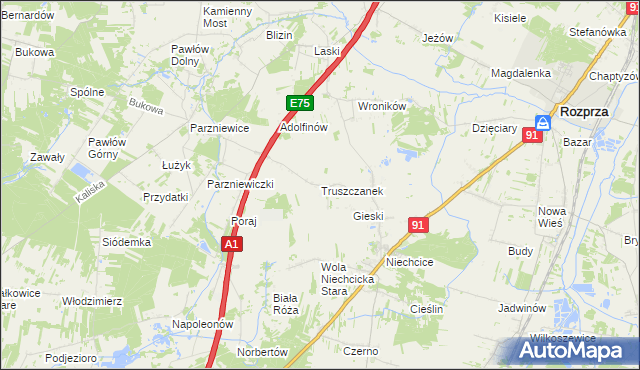 mapa Truszczanek, Truszczanek na mapie Targeo