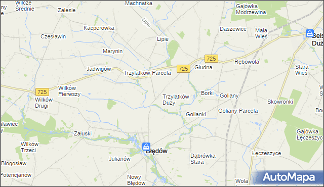 mapa Trzylatków Duży, Trzylatków Duży na mapie Targeo