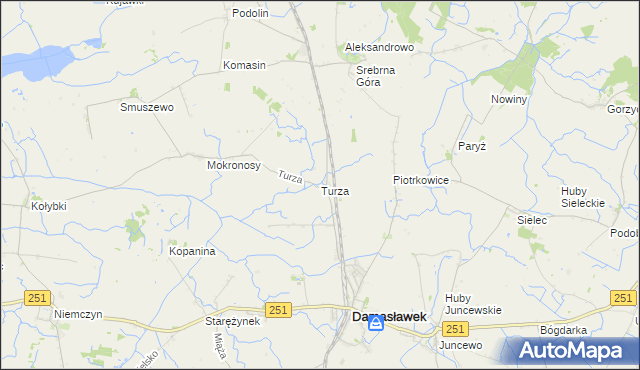 mapa Turza gmina Damasławek, Turza gmina Damasławek na mapie Targeo