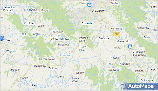 mapa Turze Pole, Turze Pole na mapie Targeo