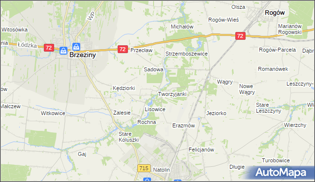 mapa Tworzyjanki, Tworzyjanki na mapie Targeo