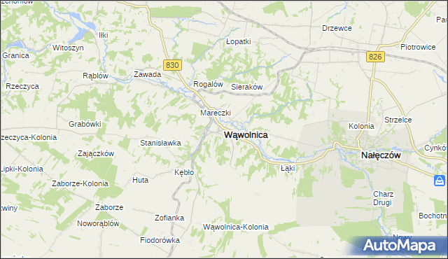 mapa Wąwolnica powiat puławski, Wąwolnica powiat puławski na mapie Targeo