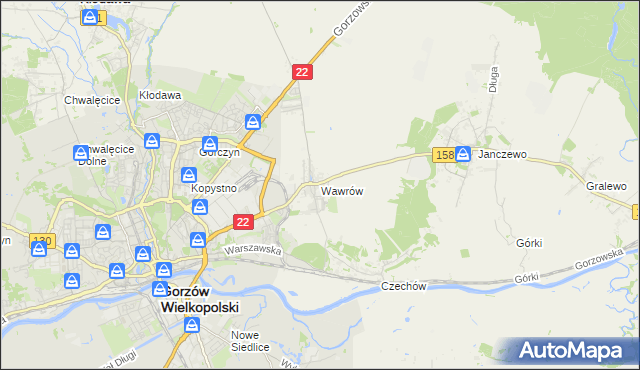 mapa Wawrów, Wawrów na mapie Targeo