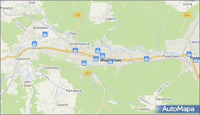 mapa Wejherowo, Wejherowo na mapie Targeo