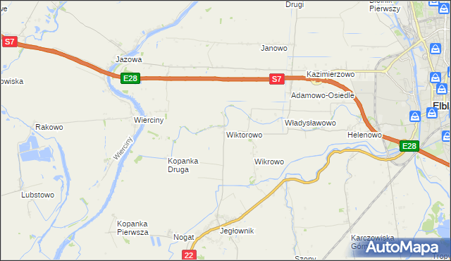 mapa Wiktorowo gmina Gronowo Elbląskie, Wiktorowo gmina Gronowo Elbląskie na mapie Targeo