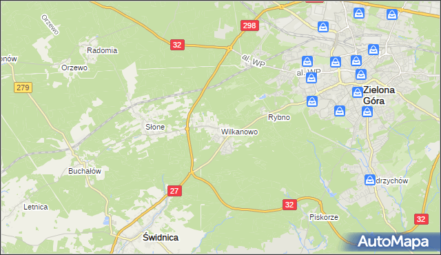 mapa Wilkanowo gmina Świdnica, Wilkanowo gmina Świdnica na mapie Targeo