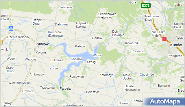 mapa Wióry, Wióry na mapie Targeo