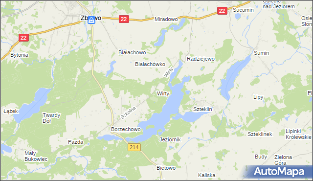 mapa Wirty, Wirty na mapie Targeo
