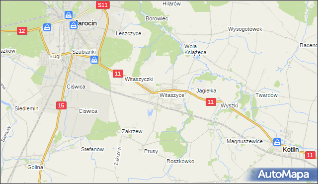 mapa Witaszyce, Witaszyce na mapie Targeo