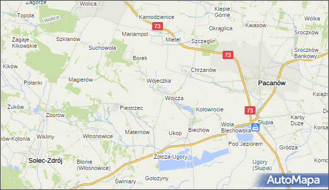 mapa Wójcza, Wójcza na mapie Targeo
