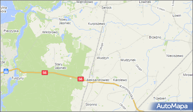 mapa Wudzyn, Wudzyn na mapie Targeo