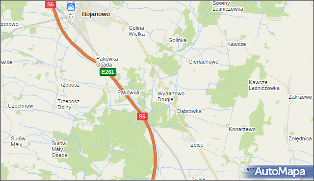 mapa Wydartowo Drugie, Wydartowo Drugie na mapie Targeo