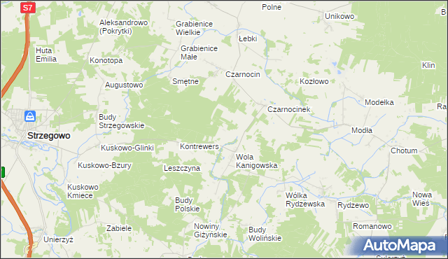 mapa Wygoda gmina Strzegowo, Wygoda gmina Strzegowo na mapie Targeo