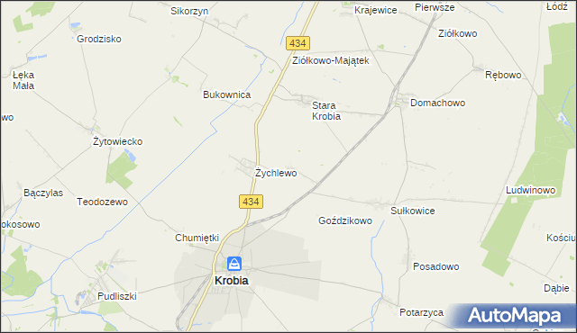 mapa Wymysłowo gmina Krobia, Wymysłowo gmina Krobia na mapie Targeo