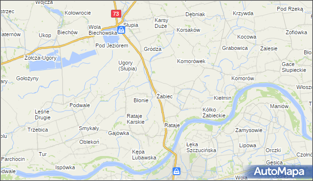 mapa Żabiec, Żabiec na mapie Targeo