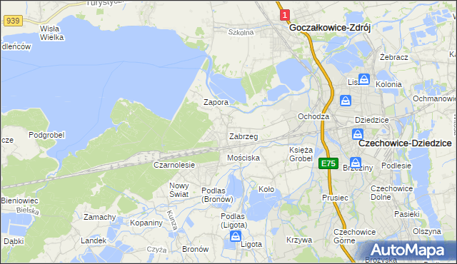 mapa Zabrzeg, Zabrzeg na mapie Targeo