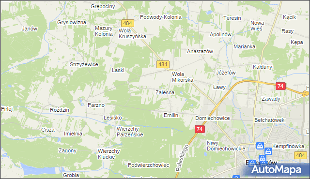 mapa Zalesna, Zalesna na mapie Targeo