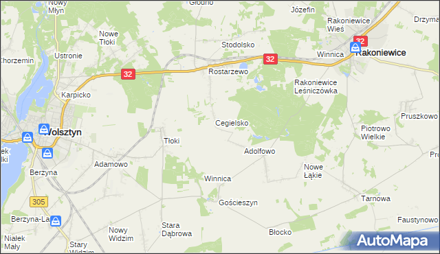 mapa Zdrogowo gmina Wolsztyn, Zdrogowo gmina Wolsztyn na mapie Targeo