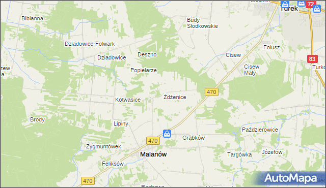 mapa Żdżenice, Żdżenice na mapie Targeo