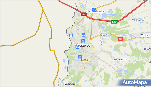 mapa Zgorzelec, Zgorzelec na mapie Targeo