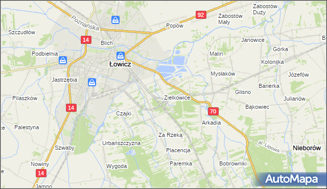 mapa Zielkowice, Zielkowice na mapie Targeo