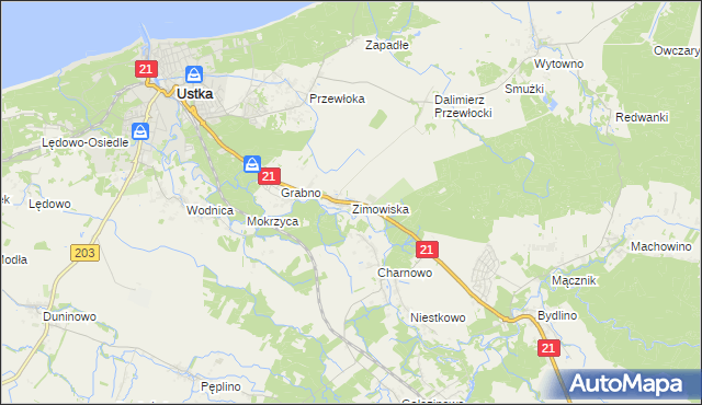 mapa Zimowiska, Zimowiska na mapie Targeo