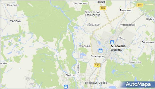 mapa Złotoryjsko, Złotoryjsko na mapie Targeo