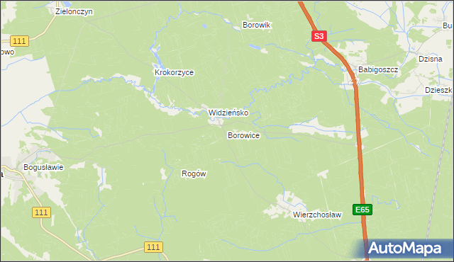 mapa Borowice gmina Stepnica, Borowice gmina Stepnica na mapie Targeo