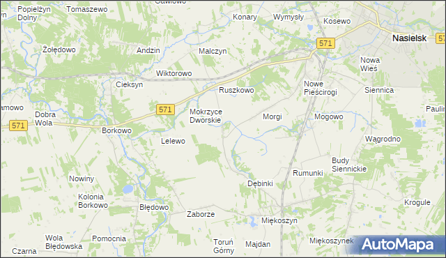 mapa Czajki gmina Nasielsk, Czajki gmina Nasielsk na mapie Targeo