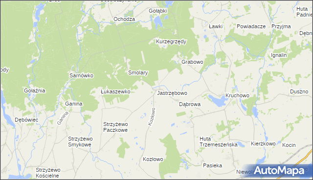 mapa Jastrzębowo, Jastrzębowo na mapie Targeo