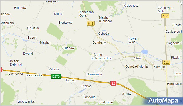 mapa Józefin k. Nowosiółek, Józefin k. Nowosiółek na mapie Targeo