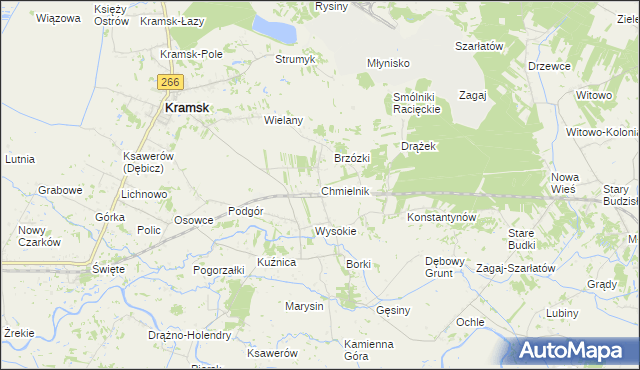mapa Chmielnik gmina Kramsk, Chmielnik gmina Kramsk na mapie Targeo
