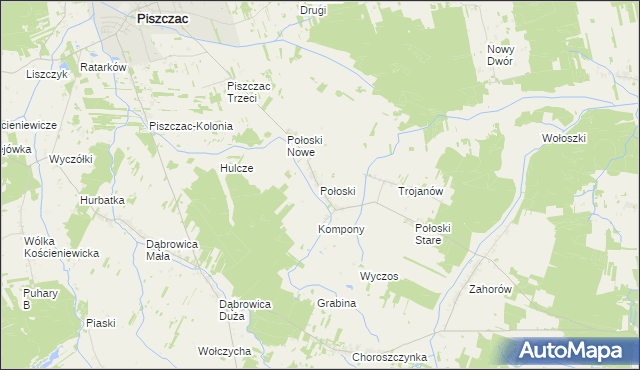 mapa Połoski, Połoski na mapie Targeo