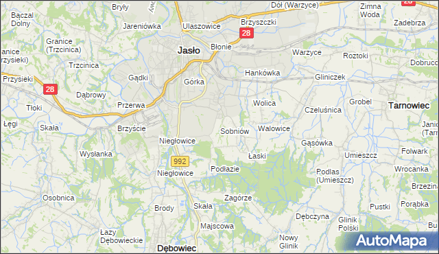 mapa Sobniów, Sobniów na mapie Targeo