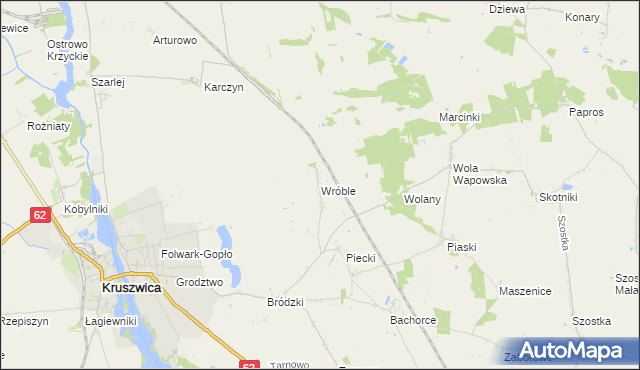 mapa Wróble gmina Kruszwica, Wróble gmina Kruszwica na mapie Targeo