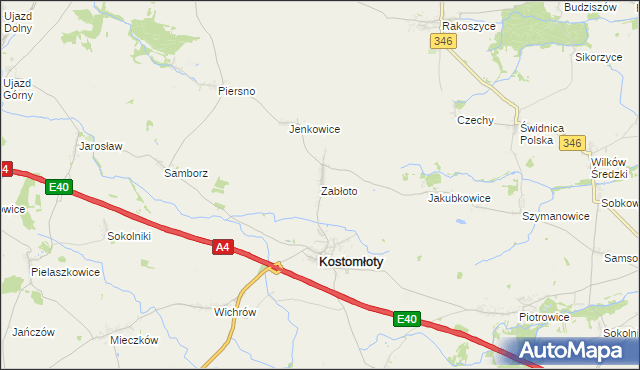 mapa Zabłoto, Zabłoto na mapie Targeo