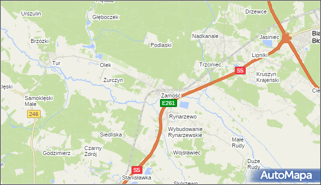 mapa Zamość gmina Szubin, Zamość gmina Szubin na mapie Targeo