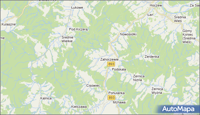 mapa Zahoczewie, Zahoczewie na mapie Targeo