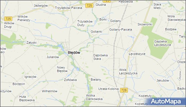 mapa Dąbrówka Stara, Dąbrówka Stara na mapie Targeo