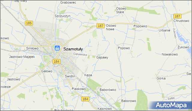 mapa Gąsawy, Gąsawy na mapie Targeo