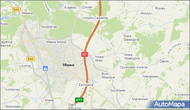 mapa Nowa Wieś gmina Szydłowo, Nowa Wieś gmina Szydłowo na mapie Targeo