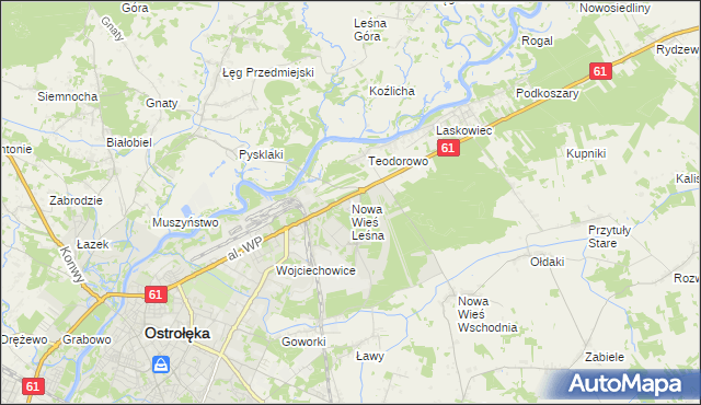 mapa Nowa Wieś Leśna, Nowa Wieś Leśna na mapie Targeo