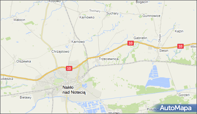 mapa Trzeciewnica, Trzeciewnica na mapie Targeo