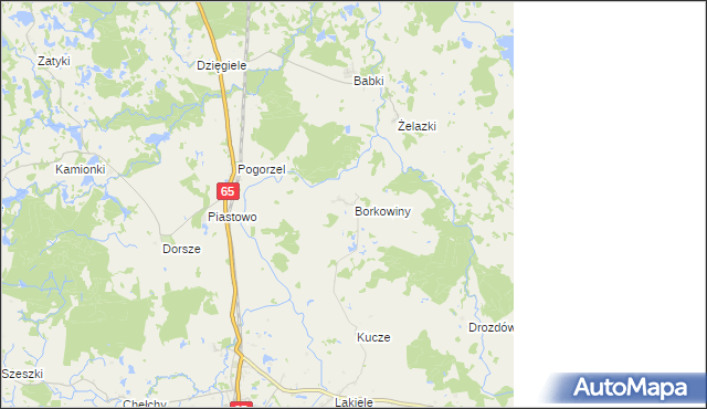 mapa Borkowiny, Borkowiny na mapie Targeo