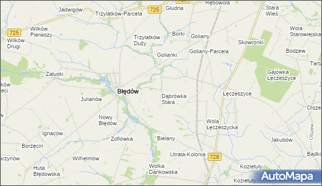 mapa Dąbrówka Stara, Dąbrówka Stara na mapie Targeo